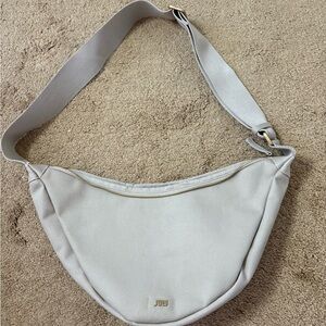 July Everyday Crescent Canvas Crossbody Light Gray Shoulder Bag